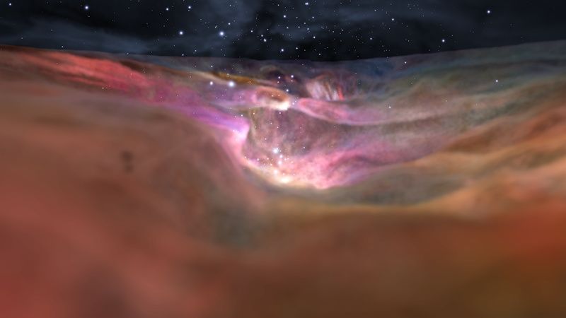 Screen grab of the new video. (Image: NASA, ESA, F. Summers, G. Bacon, Z. Levay, J. DePasquale, L. Frattare, and M. Robberto (STScI), and R. Hurt (Caltech/IPAC))